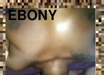 Ebony beauty getting deep throatfuck