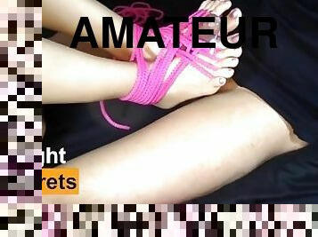 Shibari and Footjob - Tied Toes with Cum