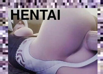 gros-nichons, anal, japonais, butin, hentai, seins, blanc