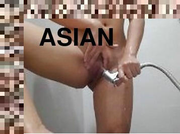 asiático, banhos, masturbação, orgasmo, cona-pussy, esguincho, amador, babes, brinquedo, árabe