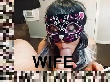 Smoking wife shows off Halloween costume