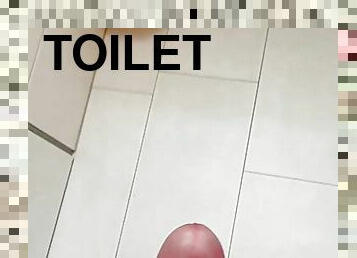 Wanking on female toilet 