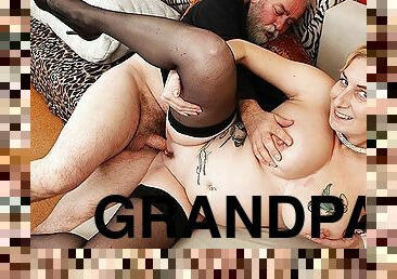 grandpa fucks busty pregnant milf