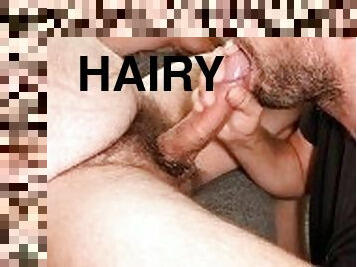 Big Hairy Cock Deepthroat Blowjob Throat Worship Natural Hairy Bush Sniffing Big Cock Blowjob