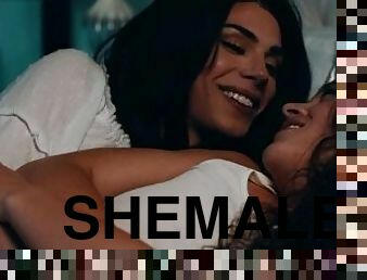 shemale, lesbo-lesbian, transu, ladyboy, kaunis, mulkku