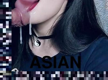 asiatisk, student, amatör, avsugning, sväljer, sprut, filipinsk