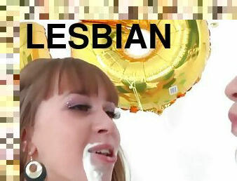 Lesbian gets cream enema