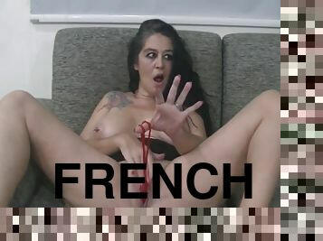 French Cougar Masturbates In Red Tanga