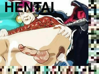 énorme, monstre, énorme-bite, gay, ejaculation-interne, ejaculation, anime, hentai, musclé, minet