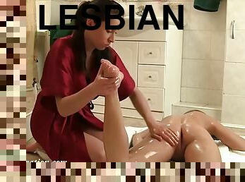 amatir, lesbian-lesbian, pijat