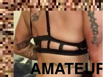 amador, fetiche, sozinho, musculado, tatuagem, tetas-pequenas