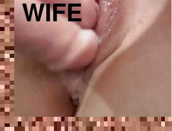 Hot wife fucks herself with double dildo