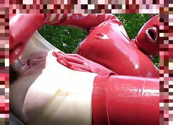 en-plein-air, jouet, bas, fétiche, latex, solo