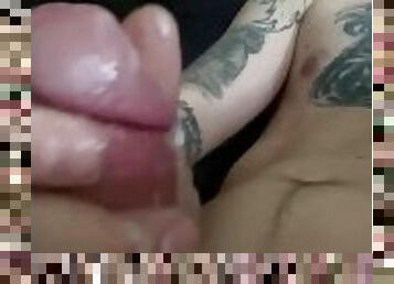 Massive cum shot after edging