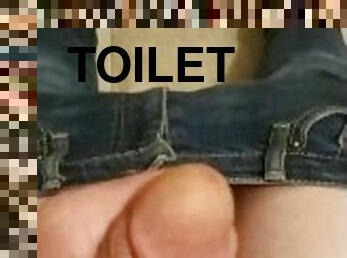 Stroking On A Toilet, Barefooted