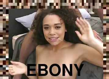 Curly ebony cutie Willow Ryder masturbates and strips to get fucked