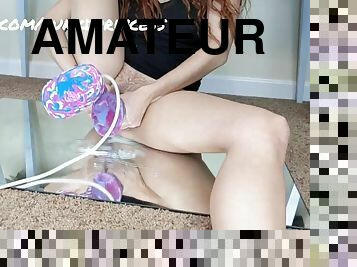 veliki, masturbacija, orgazam, pička-pussy, skirt, amaterski, igračke, krempita, duplo, kamera-cum