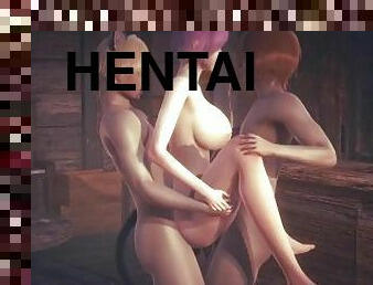 asiatic, jet-de-sperma, japoneza, laba, slobozita, sex-in-trei, dublu, animatie, hentai, 3d