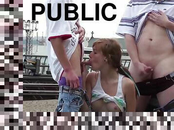 en-plein-air, public, anal, ejaculation-sur-le-corps, énorme-bite, ados, gangbang, trio, double, sur-le-visage