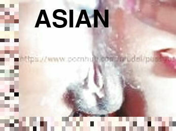 asiatique, anal, doigtage, solo