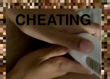 Cheating SLUT masturbates in front on husband