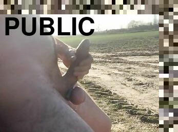 masturbation, en-plein-air, public, ejaculation-sur-le-corps, ejaculation, bite, clignotant