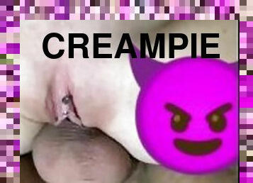Friend cum in pussy, cream pie