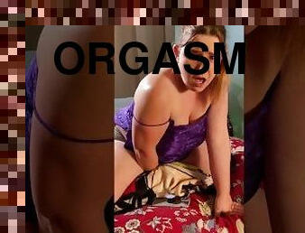 Edging Orgasms - WeVibe Vibrator Pillow Riding - Plus Size Braless Lingerie Fetish