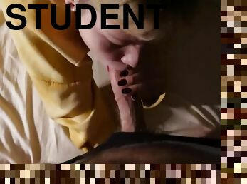 Cute Student Swallows Dick To The Very Tonsils