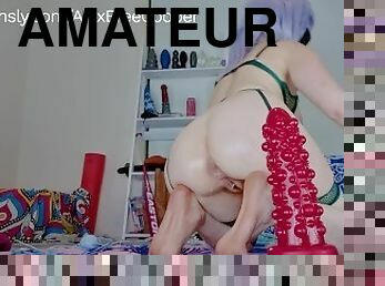 extrême, énorme, monstre, amateur, anal, jouet, fou, ejaculation, fantaisie, gode