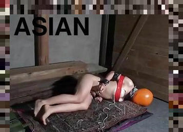 アジアの, ハードコア, bdsm, スレーブ, 工具, ラテックス, 中国人, 屈辱