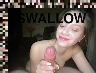 Beauty loves to suck and swallow