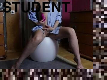 onani, gammel, fisse-pussy, skolepige, student, amatør, legetøj, rødhåret, ældre, røv-butt