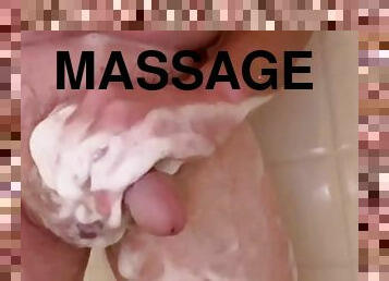 badning, onani, amatør, massage, sperm, bruser, solo