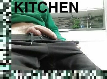 Nice Monster Cock Gets Masturbated in the Kitchen. Squirting Cumshot ????