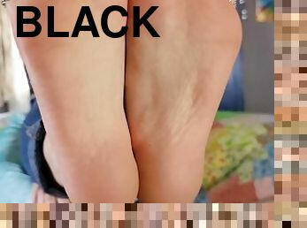black, pieds, point-de-vue, fétiche, taquinerie, orteils