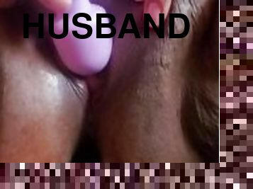 Husband Records Ebony BBW Wife with Butt Plug Making Herself Cum