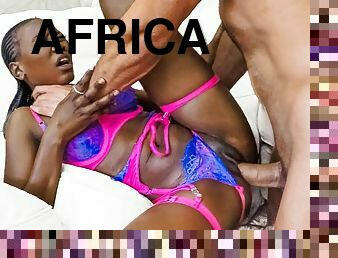 African Casting - Dark Chocolate Amateur Pussy Drilled In Hot Lingerie