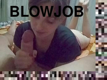 POV Tasty blowjob with feet view