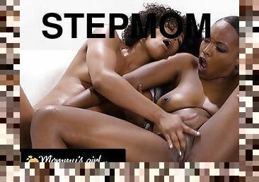 MOMMY'S GIRL - Misty Stone Rides Hard Her Stepdaughter's Face To Prove She Still Got The Moves