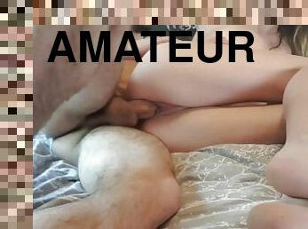 pussy, amatør, blowjob, par, søster, stram, pikk