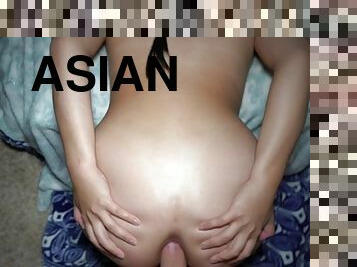 asien, arsch, doggy, dilettant, anal-sex, junge, schwer, selbst-gefertigt, paar, gesichtspunkt