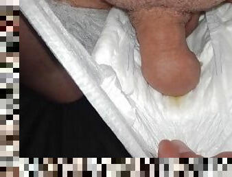 pee and cum in diaper