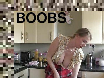 Danielle Maye: downblouse and boob compilation