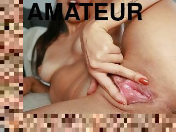 masturbation, fitta-pussy, amatör, tonåring, juckande, tofsar, sprut, busig, fetisch, rövhål