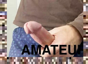 masturbation, orgasme, amateur, ejaculation-sur-le-corps, énorme-bite, ejaculation, solo, bite