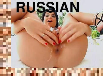 Delightful russian nymph taissia shanti toys both holes