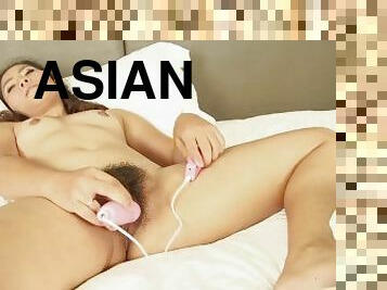 asiatisk, store-pupper, hårete, pussy, leke, japansk, ludder, thai, naturlig, søt