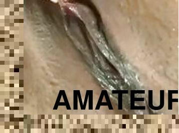 Squirting and throbbing cunt (up close)