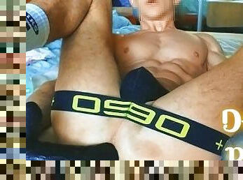 Deep black dildo ride in jocks